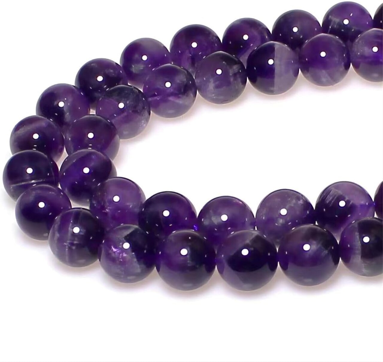 Natural Dreamy Amethyst Beads Round Stone Beads DIY Loose Beads for Jewelry Making Beads 15" (10mm)